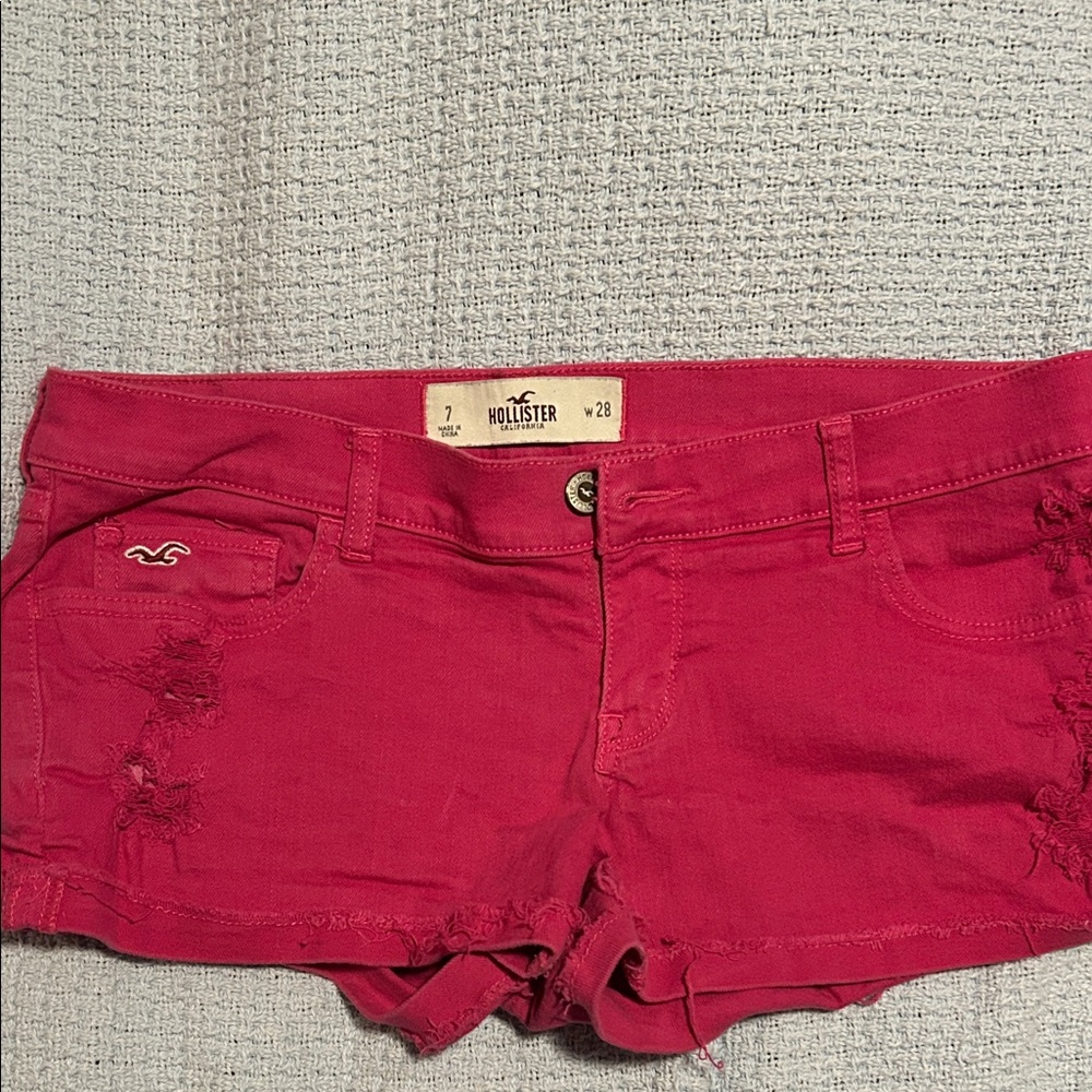 Hollister Women's Vibrant Pink Jean Shorts